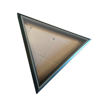 Fenêtre en verre de forme spéciale, triangle rond sur la taille de la lucarne, fenêtre de toit, triangle en verre, fenêtre fixe