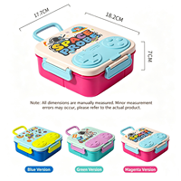 Boîte à bento C126 mignonne pour l'école, anti-fuite, 4 compartiments, boîte à lunch pour enfants, boîte de rangement portable en plastique pour enfants