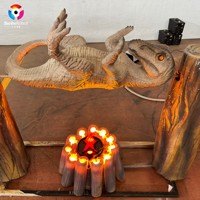 Dinosaure mécanique haut de gamme personnalisé, réaliste et animatronique, avec fonction de rôtissage et de crachage de flamme artificielle, pour exposition en parc d'attractions