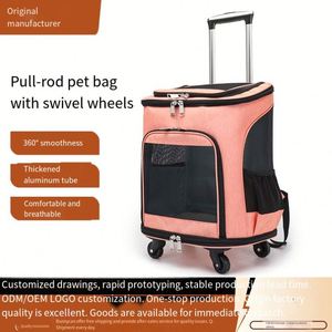 Carrito de Transporte para Mascotas con Rotación de 360 Grados °   Bolsa de Viaje para Gatos con Ruedas y Malla Transpirable, Mochila con Ruedas para Perros, Logotipo Personalizado - Product Image 2