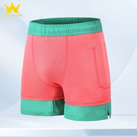 Short de bain 2-en-1 respirant en tissu tissé pour homme, taille mi-haute, avec doublure de compression, entrejambe de 9 pouces, séchage rapide, pour la natation et le surf