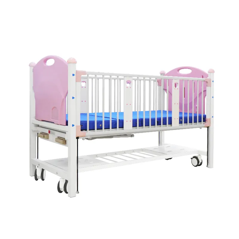 Fawego − lit médical pour enfants, usine pour nourrissons, berceau en métal, clinique pour bébés, orthopédique pour enfants, avec roulettes