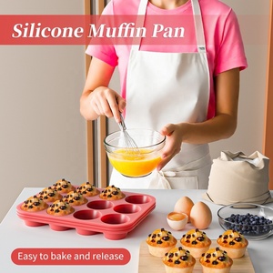 Molde de silicona redondo multi-rejilla personalizado de fábrica para muffins, apto para contacto con alimentos, para hornear pequeños pasteles en casa - Product Image 4