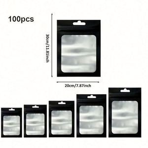 ถุงฟอยล์อลูมิเนียมเคลือบแบบกำหนดเอง รีไซเคิลได้ สีดำด้าน แบบตั้งได้ ป้องกันกลิ่น ปิดผนึกซิปล็อค พร้อมหน้าต่าง - Product Image 6