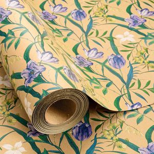 Maypluss Floral Kraft <b>Wrapping</b> <b>Paper</b> Roll 17 Inch X 33 Feet Double Side Eco Friendly Gift Craft Packaging <b>Paper</b> - Product Image 1