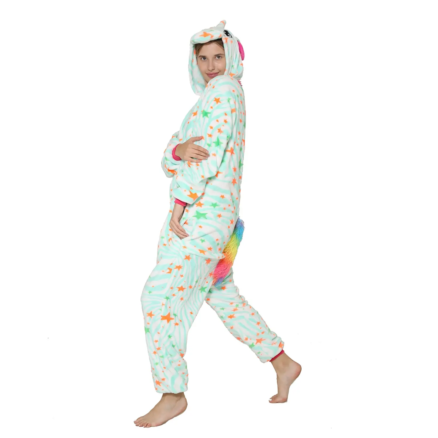 Flannel Unicorn Pajamas One-piece Pajamas Cartoon Animal Onesie Party Cosplay Pyjama Animal Costume Pajamas