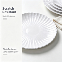 Assiette en mélamine ronde, solide et non toxique, pour la restauration commerciale (hôtels, restaurants), idéale pour la présentation créative de plats occidentaux, de pâtes et de salades.