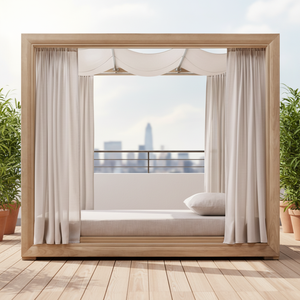 <span class=keywords><strong>COSTA</strong></span> estilo moderno muebles de madera al aire libre resistente a la intemperie cortina cama de día duradero jardín doble teca dosel cama - Product Image 3