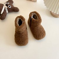 Bottes hautes d'hiver pour enfants, chaudes et confortables, en peluche, pour l'intérieur, en coton, pour la maison