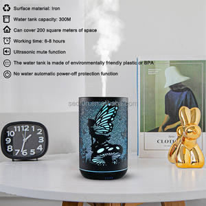 เครื่องพ่นไอน้ำเย็นอัลตราโซนิคพร้อมโคมไฟ LED ดวงจันทร์เครื่องเพิ่มความชื้นในตอนกลางคืนสีสันสดใสสำหรับรถยนต์บ้านกลางแจ้ง-พลาสติกไฟฟ้าทนทาน - Product Image 2