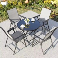 Camping en plein air pêche chaise portable cadre en métal textilene chaise pliante événements restaurant bras chaise gain de place