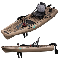 Kayak de pêche monoplace de 3 mètres, bateau à rames en plastique, canoë de mer, avec moteur électrique ou pédalier, siège au choix