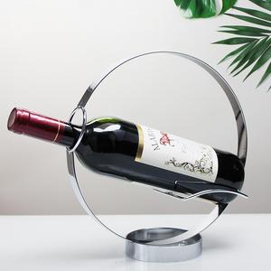 Decoración Royal Wine Bottle Stand Rose Gold Heart Shape Tabletop Bottle Stand Metal Royal Whisky Bottle Holder - Product Image 1