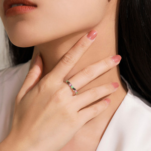Anillo de plata de ley S925 en forma de corazón romántico estilo coreano japonés minimalista Ins esmalte colorido diseño clásico de moda - Product Image 2