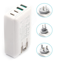 Adaptador de Pared Delgado HNT ODM de 40W y 4 Puertos con Enchufe Desmontable para Reino Unido/UE/Australia, Carga Rápida PD3.0 2C+2A para iPhone y Android, Directo de Fábrica