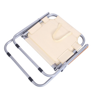 Outdoor Portable Folding Beach Chair Khaki Wood Grain Armrests <b>Backrest</b> Single Leisure Camping Use - Product Image 4