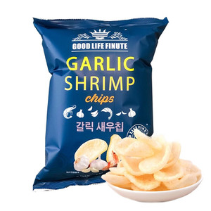 GOOD LIFE FINUTE Crackers aux crevettes à l'ail Crackers coréens aux crevettes <span class=keywords><strong>Chips</strong></span> Snacks soufflés Saveur crabe Crackers aux crevettes 82g - Product Image 1