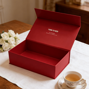 Custom Eco-Friendly Matte Red Luxury Gift Box with Embossing for Wedding Dresses and Garments <b>Magnetic</b> Closure - Product Image 2