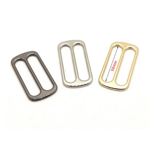 Anneaux à trois glissières en alliage de zinc de haute qualité pour sacs en stock, boucle de ceinture coulissante en métal, boucle plate coulissante en métal pour pièces de sac - Product Image 1