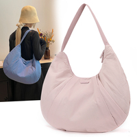 Sac bandoulière sport et fitness pour femme, style coréen, en nylon, avec fermeture éclair et lettres, forme croissant, motif renard coloré