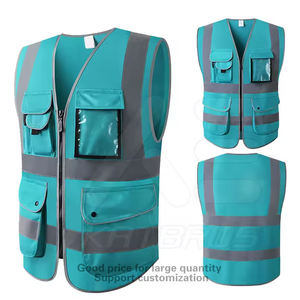 سترات سلامة للعمل عاكسة بإضاءة LED عالية الوضوح للبيع بالجملة من المصنع، مناسبة لأعمال المرور والبناء والمطارات، بجيوب شبكية ومقاس واحد يناسب الجميع مع إمكانية إضافة شعار - Product Image 1