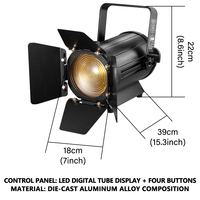 Projecteur LED Fresnel COB 100W 200W avec Zoom CW WW pour Cinéma, Concerts et Théâtre