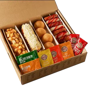 Custom Printed Food Paper Corn Dog Packaging Korean Hot Dog Box Takeaway