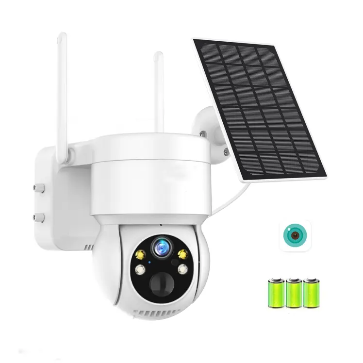 Icsee Camera PTZ WiFi Camera IP Năng Lượng Mặt Trời Không Dây Ngoài Trời Hệ Thống Báo Động Pin Tích Hợp HD 1080P Camera An Ninh An Toàn Gia Đình