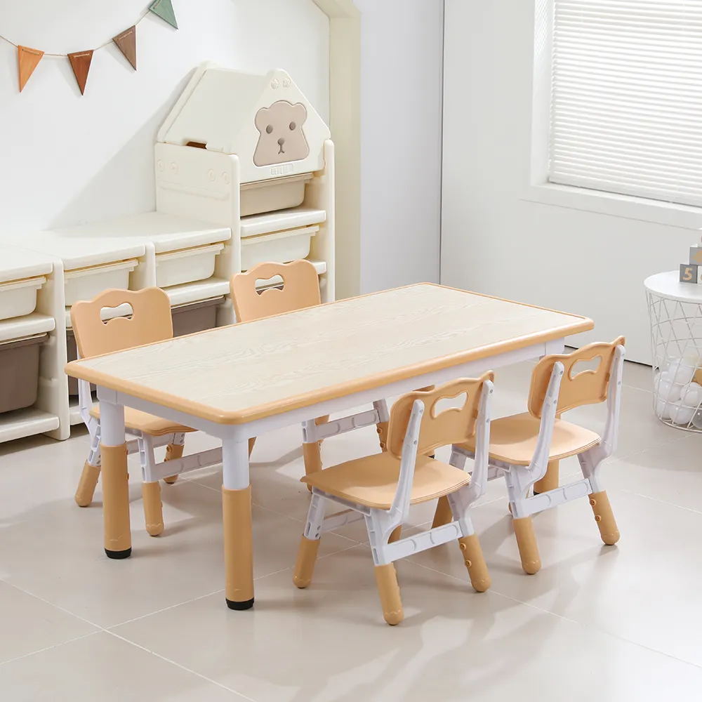 Kids Table and Chair Set,Height Adjustable Toddler Table and Chair Set for Ages 3-8,Easy to Install Arts & Crafts Graffiti Table