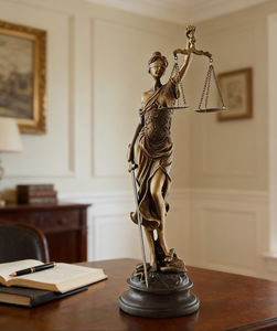 Statua della Giustizia per Decorazione Giardino, Scultura in Poliresina della Dea della Giustizia, Figurina Retrò in Bronzo per Arredamento Casa - Product Image 3