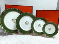 Set Perlengkapan Makan Green Bone China dengan Lis Emas, Set Peralatan Makan Mewah untuk Pernikahan & Hadiah Teh Sore, Set Mangkuk dan Piring