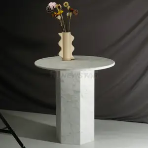 Doğal İtalyan carrera marmor taş son sehpa calacatta lüks beyaz mermer yan masalar oturma odası