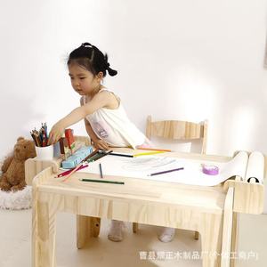 Solid wood <b>study</b> <b>desk</b> and chair set, multi-functional household <b>desk</b> with scroll and pen holder, children's <b>desk</b>, educational - Product Image 1