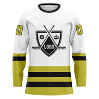 Vente en gros d'usine, vêtements de sport de haute qualité 100% polyester, veste de hockey sur glace, t-shirt, OEM personnalisé, sweat à capuche de hockey, maillot de hockey, uniforme