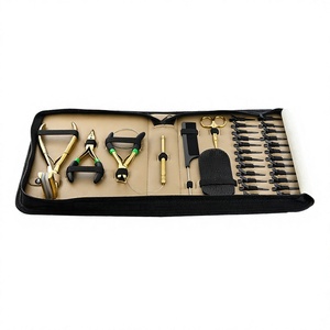 Outils de pose d'extensions capillaires en acier inoxydable de qualité supérieure : Perles, Outil de retrait de sertissage, Aiguille à boucle, Ciseaux à fil, Outils de coiffure - Product Image 1