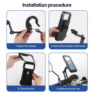 Nouveau support universel 2026 pour téléphone de <span class=keywords><strong>moto</strong></span> et vélo, rotation 360°, antichoc, avec étui étanche pour <span class=keywords><strong>smartphone</strong></span> - Product Image 4