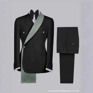 Jas & Celana Tuxedo Pria 2-Piece Slim Fit Satu Kancing Hitam, Bergaya untuk Pesta Prom, Pernikahan, Makan Malam Formal, Pakaian Pria 2026 - Product Image 4