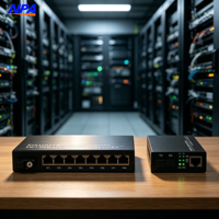 Convertisseur de média A+B, paire 8 ports + 1 port 10/100 Mbps, monomode, fibre simple SC 25 km pour caméra IP CCTV