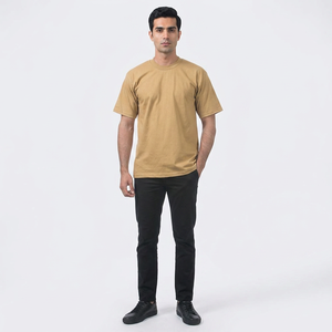 T-shirt pour homme à épaules tombantes, nouveau style respirant, vente en gros à prix réduit, t-shirt à séchage rapide pour homme avec logo personnalisé - Product Image 1