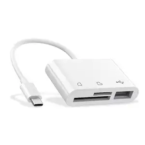 Lecteur de carte USB Type-C personnalisé du fabricant Adaptateur 3 en 1 SD TF OTG Lecteur de carte mémoire Adaptateur de lecteur de carte multifonction