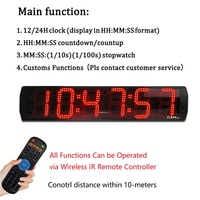 Jam Dinding LED Industri GX Big 6 Inch, Sistem Penghitung Waktu Mundur Digital untuk Olahraga Luar Ruangan, Permainan, dan Lomba, Mendukung Kustomisasi