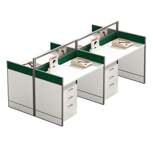 Il posto di <span class=keywords><strong>lavoro</strong></span> del personale della mobilia dell'ufficio progetta la scrivania del Computer di quattro persone con il gabinetto sotto la scrivania - Product Image 6