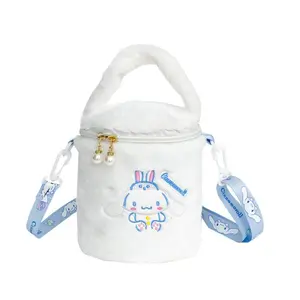 Al Kuromi Pluche Cilinder Wateremmer Tas Mijn Melodie Pluche Schoudertassen Cinnamoroll Pluche Crossbody Tas