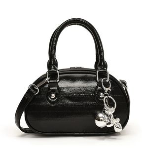 Borsa da Bowling Retrò Portatile da Donna, Semplice ed Elegante, Casual e Versatile, Borsa a Tracolla alla Moda con Ciondolo - Product Image 2