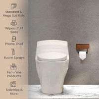 Porte-papier hygiénique mural en bois avec étagère pratique Design élégant pour le stockage et l'affichage