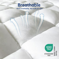 160x200 200x200 cm 25 cm tiefes, weiches Gänsedaunen-Bambus-Öko-Hotelbett-Matratzenauflage-Topper-Bezug wasserdicht