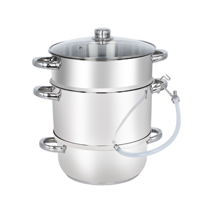 Olla <span class=keywords><strong>Vaporera</strong></span> y Exprimidor de Frutas de Cocina de 3 Capas y 8L, Ecológica, de Metal, con Fondo de Inducción - Product Image 2
