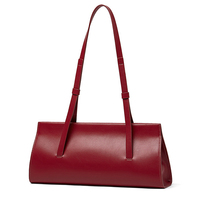 Sac pour femme élégant de style français en cuir véritable, vintage, minimaliste, à porter sous le bras ou à l'épaule, avec logo personnalisé