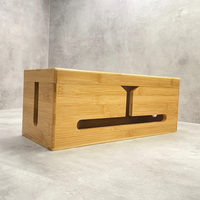 Boîte de rangement en bois pour la gestion de la charge des câbles à la maison et au bureau pour organiser l'organisateur de câbles en bambou