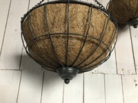Doublure en coquille de noix de coco, ensemble de 3 supports de plantes à chaîne robuste suspendues, paniers de plantation ronds en métal